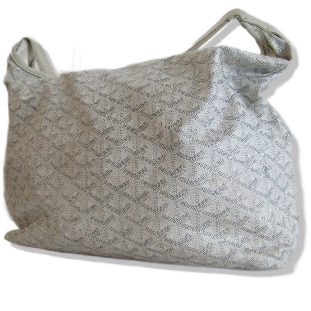 Authentic Goyard Fidji Zip Hobo Bag White Blanc Canvas Discontinued Vintage Bag